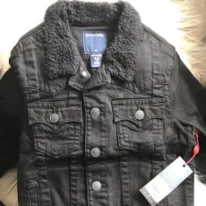 True Religion Jeans Jacket with Fur Collar